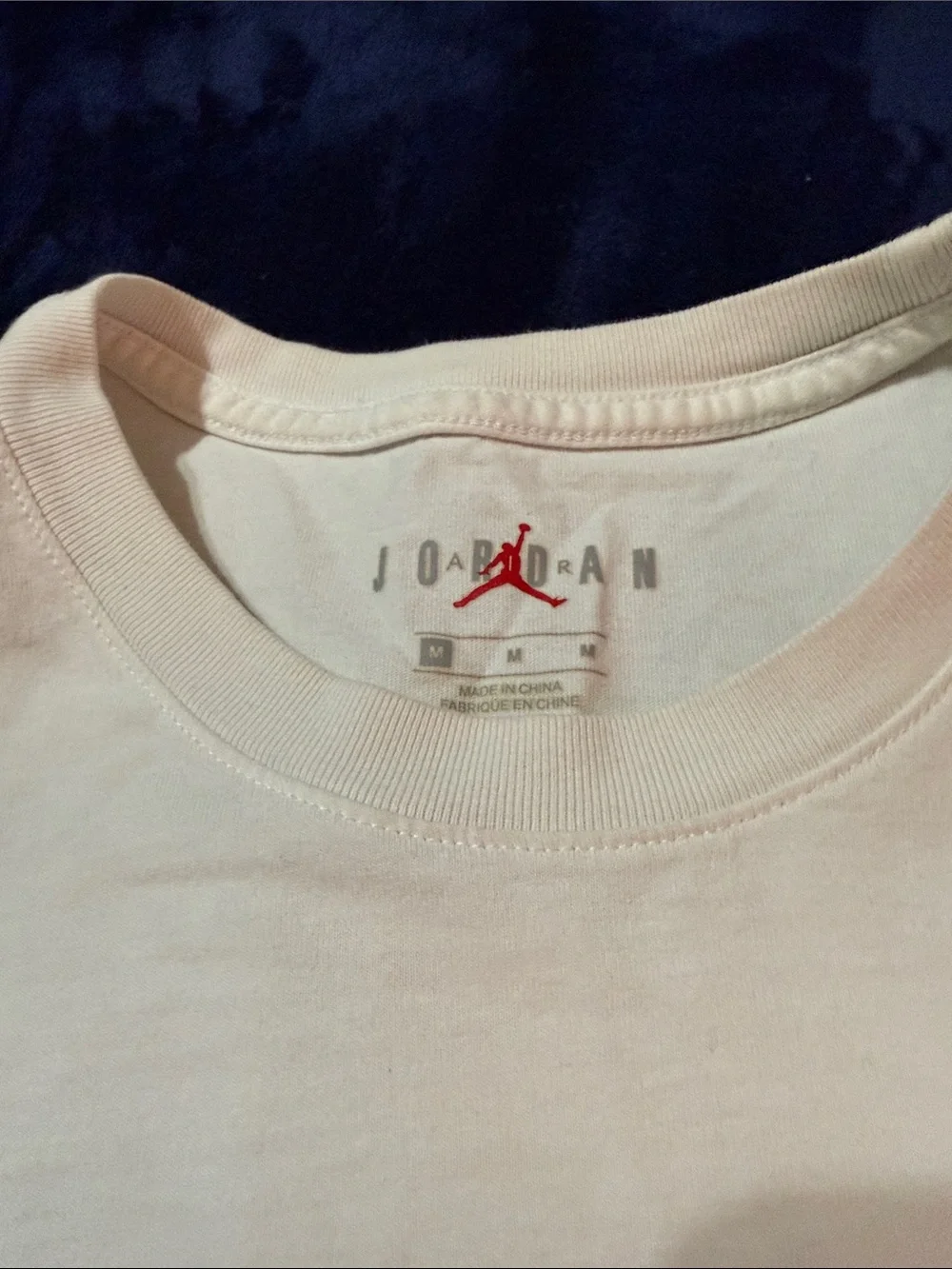 Jordan White Tee with Gold AIR Embroidery Men’s
